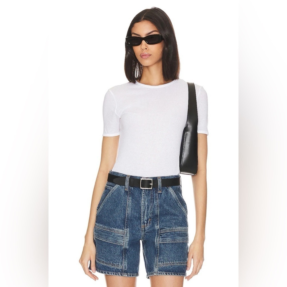 Agolde Abbie Slim Tee White 45314